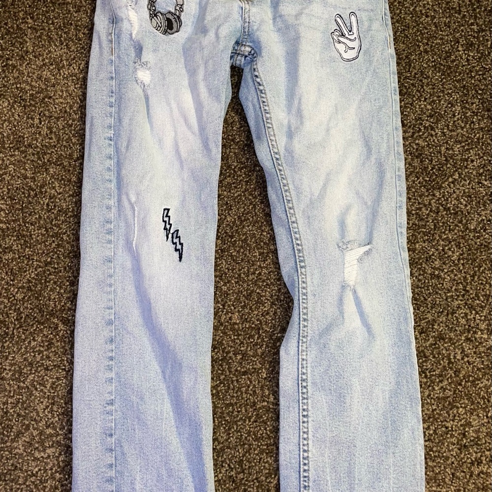 Levi's Light Blue Kids Jeans with Patches Size 14